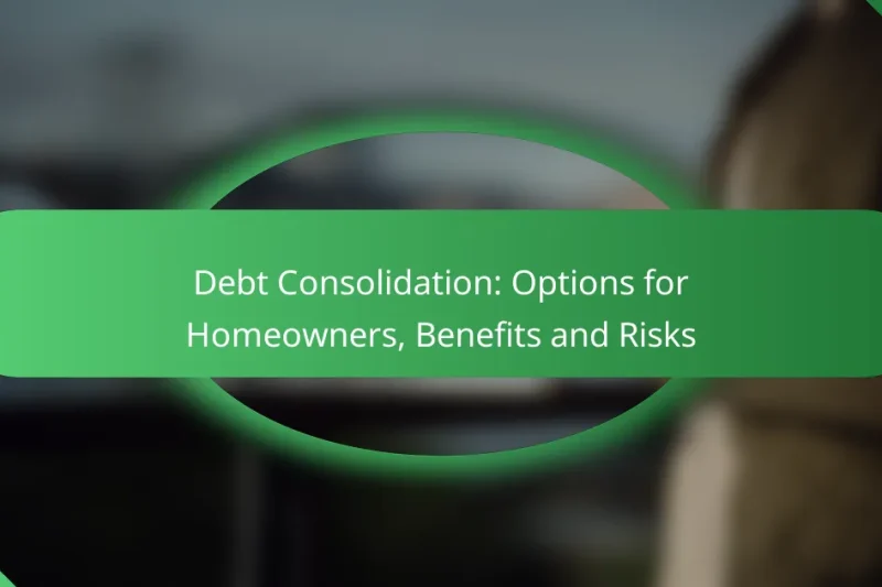 Debt Consolidation: Options for Homeowners, Benefits and Risks