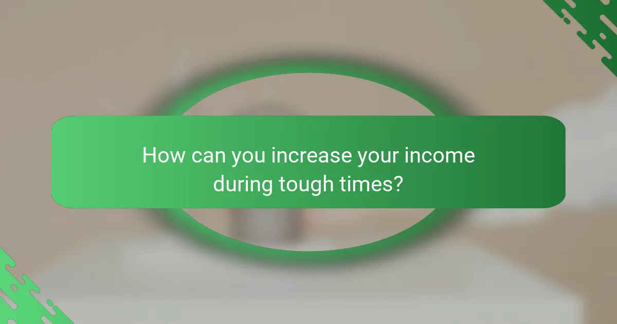 How can you increase your income during tough times?