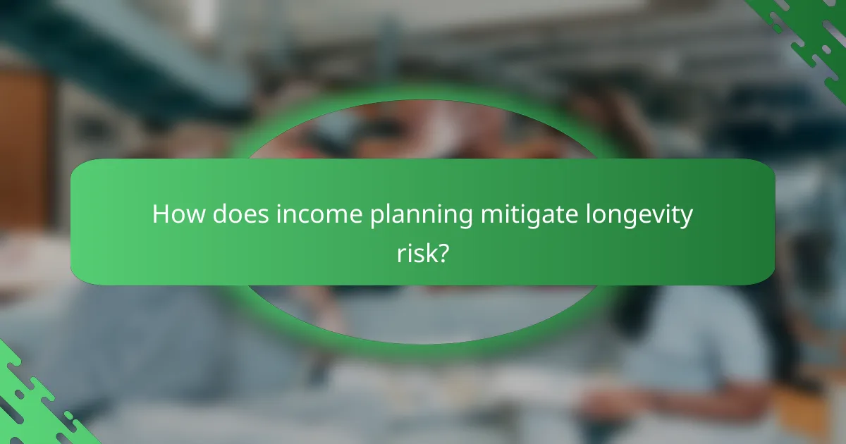 How does income planning mitigate longevity risk?