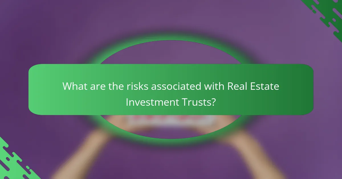 What are the risks associated with Real Estate Investment Trusts?