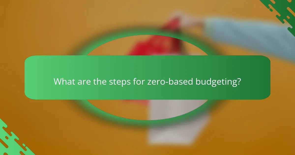 What are the steps for zero-based budgeting?